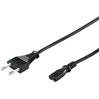 Netzkabel Stromkabel Eurostecker 2-Polig 1,3m schwarz