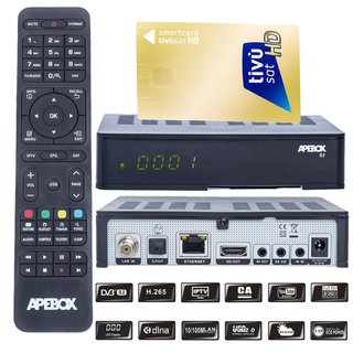 Apebox S2 WIFI Full HD 1080p H.265 Sat, LAN, CA